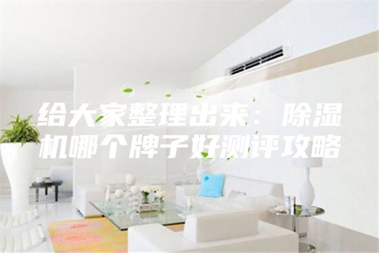 給大家整理出來:除濕機哪個牌子好測評攻略